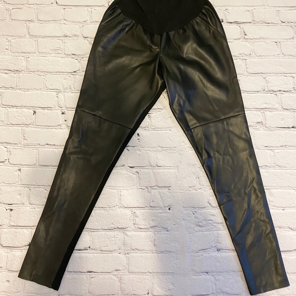 NWOT A PEA IN THE POD faux leather maternity pants